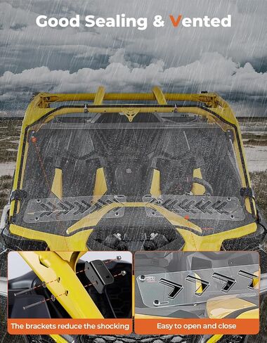 KEMIMOTO Front Windshield Compatible with Can Am Maverick R 2024+ Scratch Resistance PC Windscreen Dustproof Rainproof Full Window in Saudi Arabia