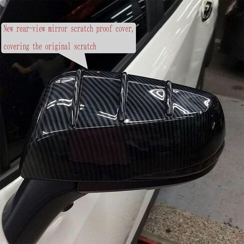 for Toyota RAV4 2019 2020 2021 2022 2023 2024 ABS Engineering Plastics,Carbon fiber Chrome Automobile Door Side Rearview Mirror Cover Trim 2Pcs（mirror cover） in Kuwait