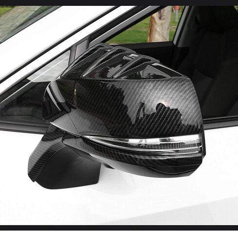 for Toyota RAV4 2019 2020 2021 2022 2023 2024 ABS Engineering Plastics,Carbon fiber Chrome Automobile Door Side Rearview Mirror Cover Trim 2Pcs（mirror cover） in Kuwait