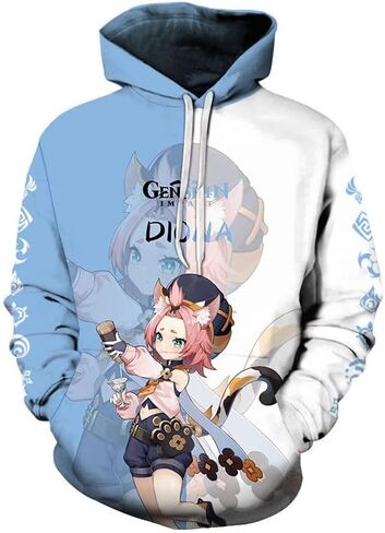 بلوفر بغطاء للرأس من Cosplay Life Anime - سترة مانغا للبالغين من الجنسين للهالوين مع جيوب Merch Kangaroo in Kuwait