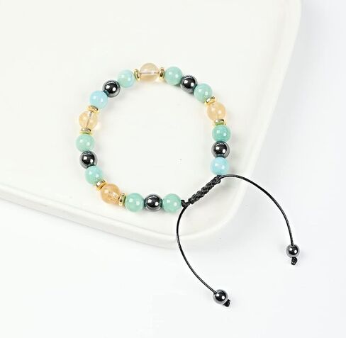 Citrine Crystal Goals Manifestation Bracelet for Money and Good Luck Wealth Bracelet. Authentic Gemstones Citrine Crystal Turquoise in Saudi Arabia