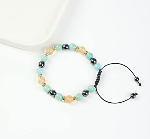 Citrine Crystal Goals Manifestation Bracelet for Money and Good Luck Wealth Bracelet. Authentic Gemstones Citrine Crystal Turquoise in Saudi Arabia