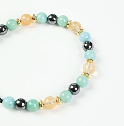 Citrine Crystal Goals Manifestation Bracelet for Money and Good Luck Wealth Bracelet. Authentic Gemstones Citrine Crystal Turquoise in Saudi Arabia