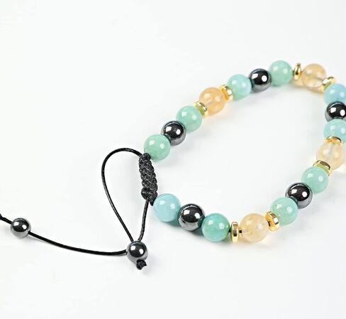 Citrine Crystal Goals Manifestation Bracelet for Money and Good Luck Wealth Bracelet. Authentic Gemstones Citrine Crystal Turquoise in Saudi Arabia