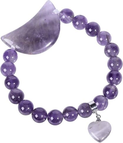 TUMBEELLUWA Crystal Bracelet for Women Healing Stone Bracelet 8mm Beads Energy Heart Charm Jewelry in Saudi Arabia