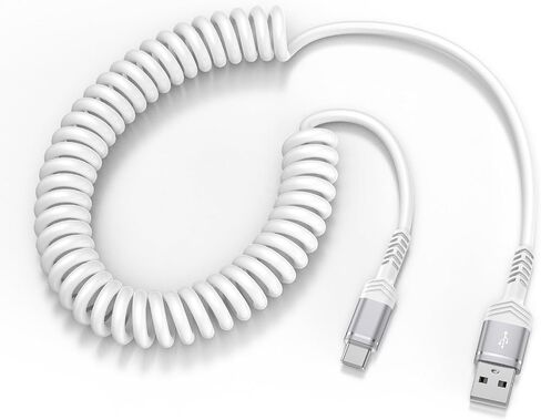 USB to USB C Coiled Cable Fast Charging for iPhone 16/16 Pro/16 Pro Max/16 Plus/15/15 Pro/15 Pro Max/Plus,3FT Retractable Car Charger Cord Android Auto for Samsung Galaxy A15 A55 S24,Pixel 9 Pro Fold in Saudi Arabia