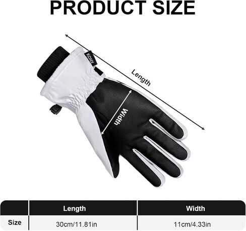 Winter Ski Gloves for Men Women, Unisex Warm Snowboard Gloves Waterproof Touchscreen Snow Gloves for Cold Weather in Kuwait