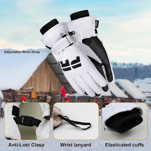 Winter Ski Gloves for Men Women, Unisex Warm Snowboard Gloves Waterproof Touchscreen Snow Gloves for Cold Weather in Kuwait