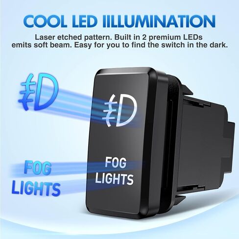 Nilight Rocker Switch Style شاحن USB LED الفولتميتر شحن سريع 12 فولت PD نوع C وQC 3.0 شاحن سيارة 1.54 بوصة × 0.83 بوصة استبدال مع الصمامات المضمنة لتاكوما تندرا 4Runner FJ Cruiser Hilux Fortuner in Kuwait