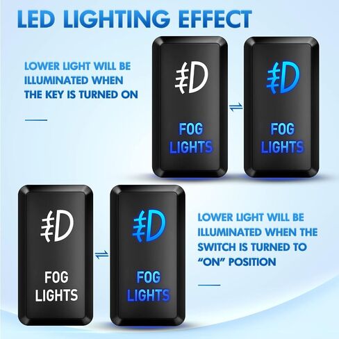 Nilight Rocker Switch Style شاحن USB LED الفولتميتر شحن سريع 12 فولت PD نوع C وQC 3.0 شاحن سيارة 1.54 بوصة × 0.83 بوصة استبدال مع الصمامات المضمنة لتاكوما تندرا 4Runner FJ Cruiser Hilux Fortuner in Kuwait