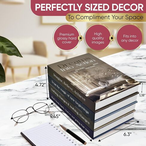 Decorative Books for Home Decor, Elegant Fake Books Set, Coffee Table Decor, Book Shelf Decor, Aesthetic Room Decor, Fake Books for Decoration, Stackable Book Décor, Modern Home Decor for Living Room in Saudi Arabia