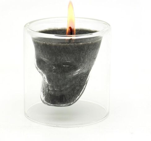 Skull Scented Candles Set, Scented Candles Gifts for Men, Novelty Candle Grass Jar Aromatherapy for Home, Bedroom, Office, Birthday(4PCS) Black in Saudi Arabia
