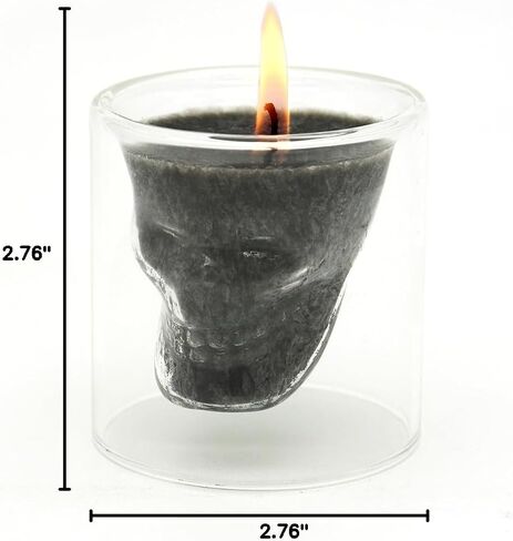 Skull Scented Candles Set, Scented Candles Gifts for Men, Novelty Candle Grass Jar Aromatherapy for Home, Bedroom, Office, Birthday(4PCS) Black in Saudi Arabia