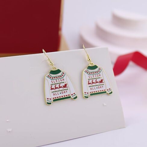 Christmas Earrings for Women Christmas Tree Bells Ugly Sweater Gingerbread Dangle Earrings Trendy Christmas Party Jewelry Stocking Stuffers Christmas Gifts 2024 in Saudi Arabia