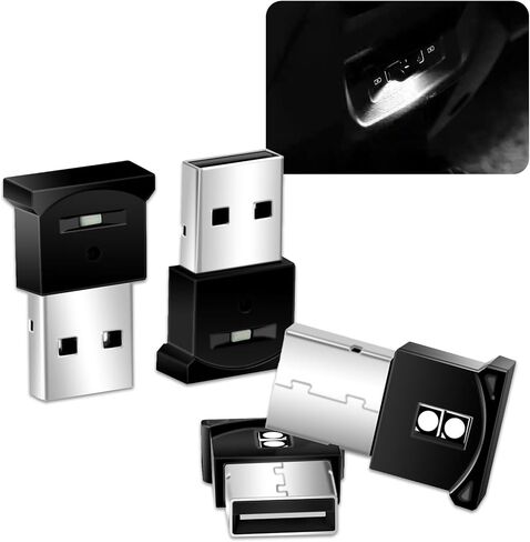 ZKFAR 4 PCS Car USB Multi-Function Ambient Light, DC 8-12V 3258-2SMD RGB High-Brightness Button-Adjustable Night Light, Type with Photosensitive Sensor, Suitable for Most Models (White) in Saudi Arabia