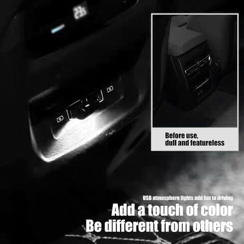 ZKFAR 4 PCS Car USB Multi-Function Ambient Light, DC 8-12V 3258-2SMD RGB High-Brightness Button-Adjustable Night Light, Type with Photosensitive Sensor, Suitable for Most Models (White) in Saudi Arabia