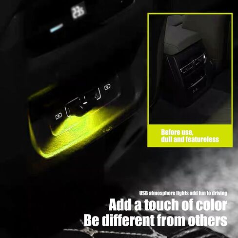 ZKFAR 4 PCS Car USB Multi-Function Ambient Light, DC 8-12V 3258-2SMD RGB High-Brightness Button-Adjustable Night Light, Type with Photosensitive Sensor, Suitable for Most Models (White) in Saudi Arabia