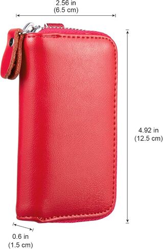 BAKUN Compact Zipper Leather Car Key Case, Key and Card Holder Key Organizer Wallet, With 6 Hooks in Kuwait
