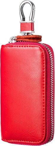 BAKUN Compact Zipper Leather Car Key Case, Key and Card Holder Key Organizer Wallet, With 6 Hooks in Kuwait