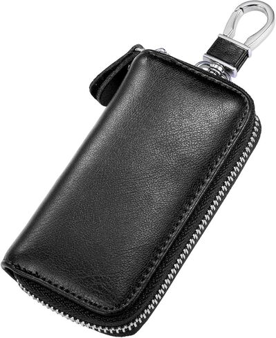 BAKUN Compact Zipper Leather Car Key Case, Key and Card Holder Key Organizer Wallet, With 6 Hooks in Kuwait