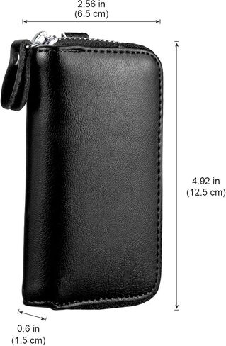 BAKUN Compact Zipper Leather Car Key Case, Key and Card Holder Key Organizer Wallet, With 6 Hooks in Kuwait