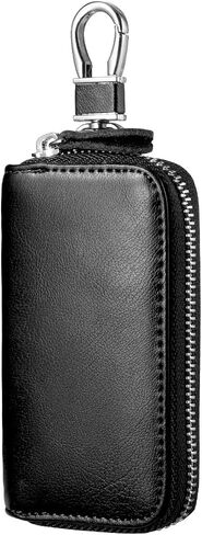 BAKUN Compact Zipper Leather Car Key Case, Key and Card Holder Key Organizer Wallet, With 6 Hooks in Kuwait