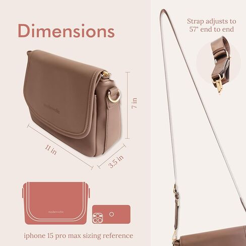 حقيبة كروس عصرية + أنيقة للنساء - محفظة كروس مميزة، حقيبة جلدية نباتية مع محفظة متطابقة وسلسلة مفاتيح in Kuwait