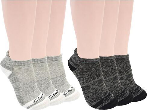 Clarks Women's Half Cushion Low Cut Tab Socks 6 Pair, Multicolor, Women's 4-10 Shoe in Saudi Arabia