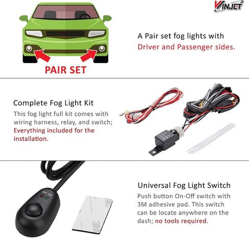 Winjet OEM Series for [2015-2016 Chevrolet Cruze] Driving Fog Lights + Switch + Wiring Kit in Saudi Arabia
