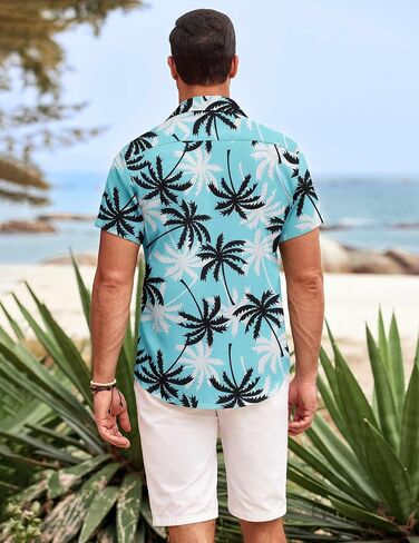 COOFANDY Mens Hawaiian Shirts Short Sleeve Casual Button Down Beach Vacation Summer Shirt in Saudi Arabia