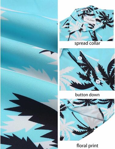 COOFANDY Mens Hawaiian Shirts Short Sleeve Casual Button Down Beach Vacation Summer Shirt in Saudi Arabia