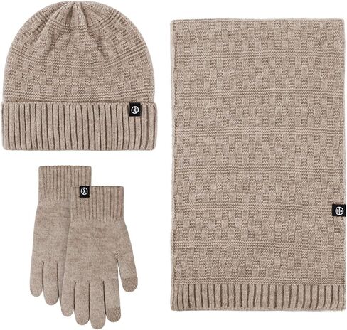 Wander Agio Warm Hat Scarf Glove Set for Women Beanie Hats Scarves and Gloves Womens Polar Fleece 3-Sets in Saudi Arabia