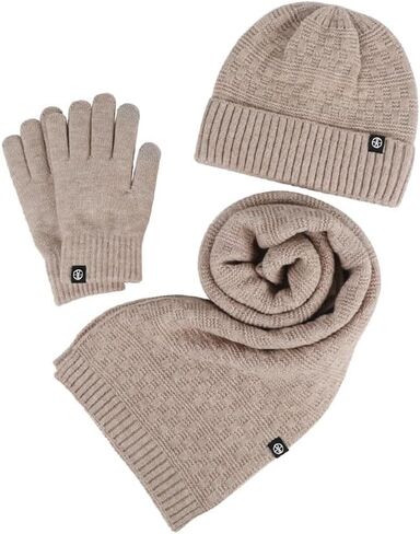 Wander Agio Warm Hat Scarf Glove Set for Women Beanie Hats Scarves and Gloves Womens Polar Fleece 3-Sets in Saudi Arabia