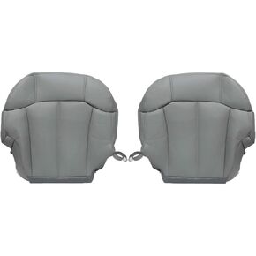GXARTS Driver and Passenger Side Bottom Lower Replacement Leather Seat Cover Pewter Gray 922 Compatible with Chevy Tahoe Suburban Silverado GMC Yukon Sierra 1500 2500 3500 1999 2000 2001 2002