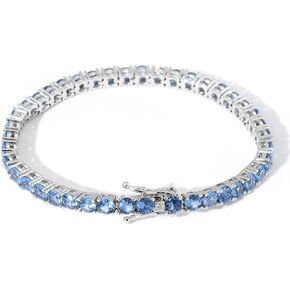 14K Gold Round Moissanite Tennis Bracelet, Elegant Jewelry For Women, Delicate Row Of Sparkling Stones, Gift For Mom