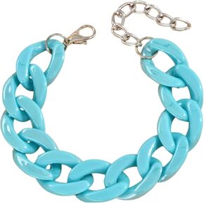 Colorful Summer Chunky Link Neon Bracelets Trendy Minimalist Macaron Candy Color Resin Link Bracelet Thick Acrylic Paperclip Chain Bracelet for Women Summer Beach Jewelry