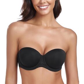 Lemorosy Women's Plus Size Full Coverage Underwire Red Carpet Multiway Contour Smoothing Strapless Bra
