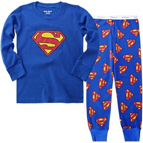 N'aix Little Boys Cotton Pajamas Kid's Cartoon Sleepwears Super Hero Pjs 2 Piece Set (Long Sleeve-Superman-1, 5T)