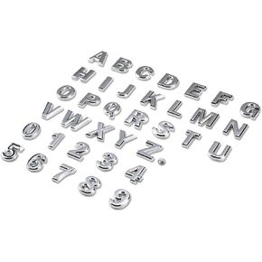 DNA Motoring EM-L-LETTER-P-SL Silver Letter Metal Decal Emblem Badge Sticker for Auto Car Truck Motorcycle Logo - P