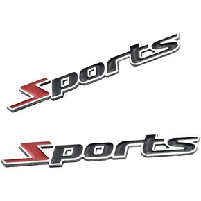 2X Sport Emblem 3D Metal Badge Car Body Side Sticker Fit for Universal Cars Truck SUV Vehicle(Black Red)