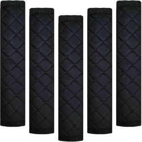 Car Seat Belt Cover Pad, 5 Pcs, Seatbelt Covers for Car Accessories, Soft Material, Car Seat Strap Pads, Black 10.63 inches, Applicable for All Vehicles, Shoulder Cushion