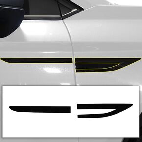 BOGAR TECH DESIGNS Outer Front Chrome Delete Overlay Compatible with Volkswagen Taos 2022-2024, Gloss Black