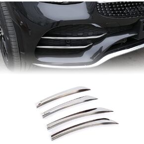 Front Fog Lamp Cover Trims Compatible with Mercedes Benz GLC Class X253 2020-2022 Front Fog Light Eyebrow Lamp Cover Front Bumper Trim ABS Accessories (Sliver)