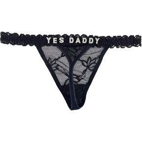 Custom Thong With A Special Meaning Word Daddy Personalized Thong Lace Low Rise Underwear Panties for Women