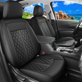 Huidasource Chevy Colorado Seat Covers, Full Coverage Leather Pickup Seat Cushion Cover Accessories Fit for Colorado Crew Cab Z71 LT ZR2 2015-2022, Not for Work Truck (Upgrade Full Set/Black)