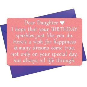 TGCNQ Daughter Birthday Card Daughter Birthday Gift - Engraved Wallet Card, Happy Birthday to Daughter