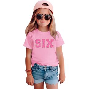 Girl Birthday Shirt 5th 6th 7th 8th 9th 10th Birthday Girl T-Shirt Kid Bday Party Outfit Embroidery Shirt Top 5-10Y