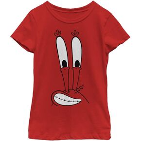 Nickelodeon Spongebob Squarepants Mr Krabs Big Face Girls Short Sleeve Tee Shirt