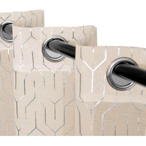 Superior Sheer Curtains, Curtains Perfect for Natural Light, Trellis Window Accents, Modern Contemporary Decor, Cormac Collection, Set of 2 Panels, 8 Grommets, 52" x 96", Ivory