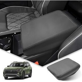 BIBIBO 2024 VW Atlas Center Console Armrest Cover,Armrest Cushion for 2024+ Volkswagen Atlas Console Lid,Car Arm Rest Pad Seat Box Cover Protector,Atlas Interior Accessories Arm Rest Cover
